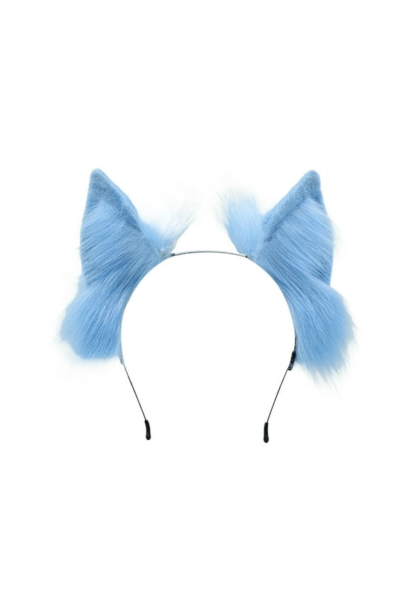 Hair Hoop Plush Cat Ear Decor Elastic Headgear Handmade Faux Animal Ears Metal Frame Bendable Headband Halloween Photography Accessories
