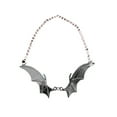thumbnail image 1 of HUANLEDASH Halloween Bat Wing Necklace Gothic Cool Punk Black Silver Color Solid Alloy Hypoallergenic Men Women Necklace Fashion Jewelry Gift, 1 of 1