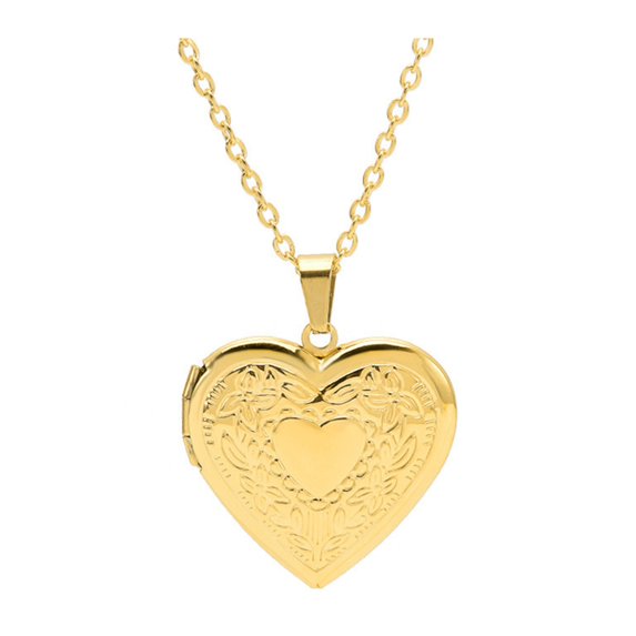 HUANLEDASH Heart Photo Locket Pendant Necklace Photo Frame Promise Love Keepsake Necklace Polished Alloy Adjustable Length Retro Style Valentines Day Gift Anniversary Jewelry