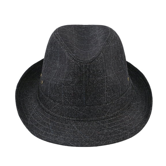 HUANLEDASH Hemming Wide Brim Breathable Holes Folding Jazz Hat Mid-aged Men Outdoor Sun Hat Fashion Accessories