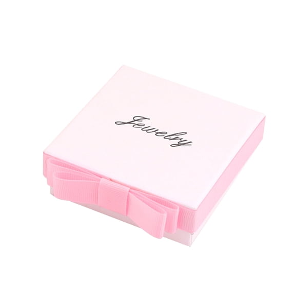 HUANLEDASH Jewelry Storage Box Side Bowknot Design Multifunctional with Sponge Inside Separated Cover Fine Texture Store Jewelry Portable Paper Bracelet Necklace Ring Earring Box Jewelry Accessories