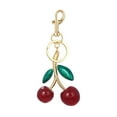 thumbnail image 1 of HUANLEDASH Keychain Bag Charm with Golden Shimmering Resin Cherries Hypoallergenic Steel Key Pendant Bag Wallet Accessory, 1 of 1