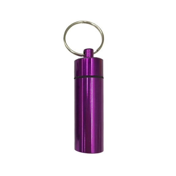 HUANLEDASH Keychain Pendant Waterproof Aluminum Alloy Pill Bottle Sealable Secret Container Outdoor Travel Holder with Hanging Loop