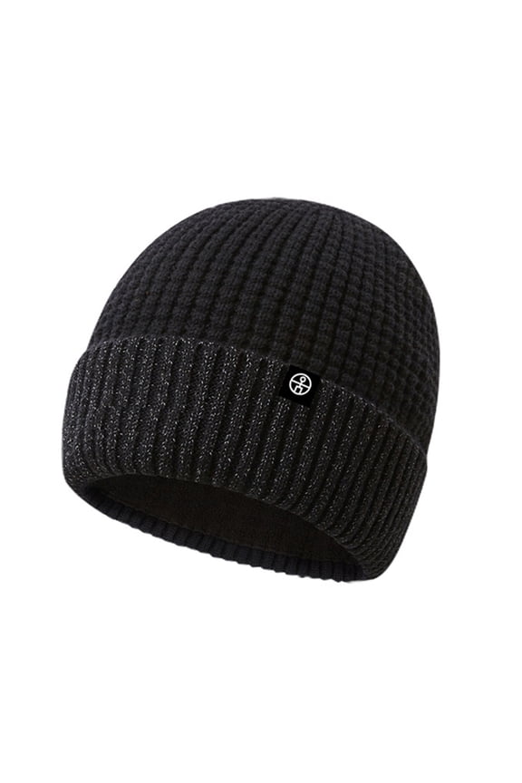 Knitted Reflective Hat Windproof High Elasticity Dome Hip Hop Street Style Night Jogging Warning Cap Winter Keep Warm Headwear for Unisex Runners Cyclists