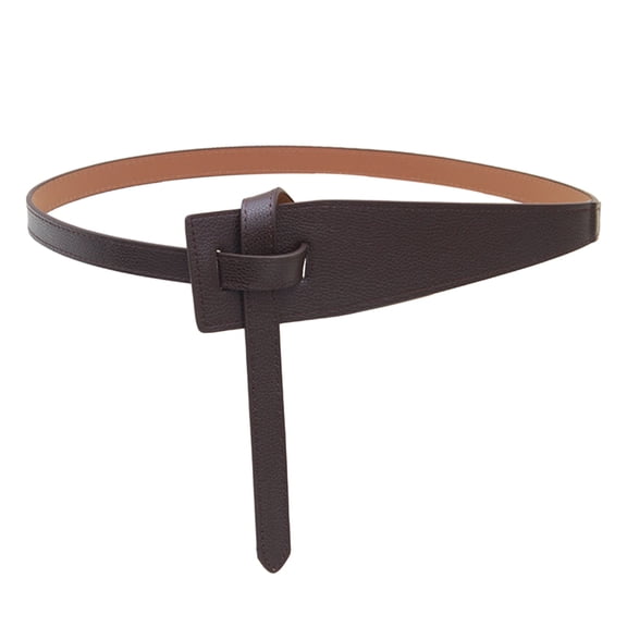 HUANLEDASH Korean Style Simple Women Faux Leather Belt Irregular Shape Adjustable Knot Long Waistband Suit Coat Corset Belt Fashion Accessories
