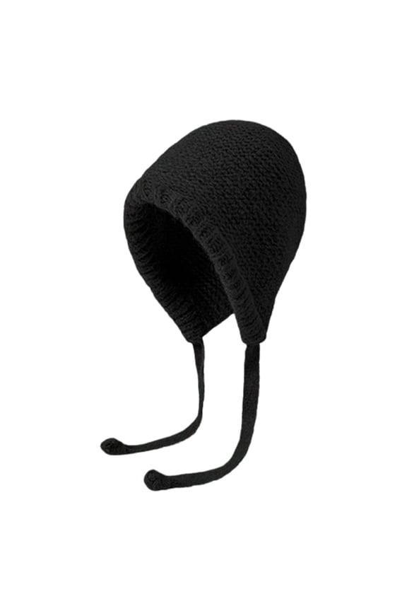 Ladies Hat Auutmn Winter Beanie Warm Japanese Knit Hat Pile Cap Windproof Thick Ear Protection Tie Pullover Gorro Bonnet