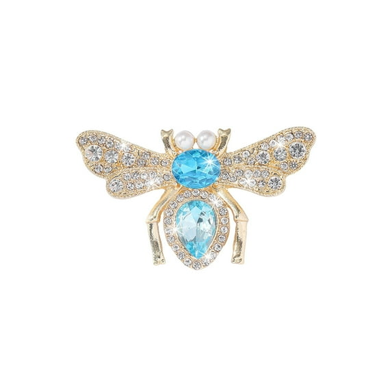 HUANLEDASH Lady Brooch Bee Shape Rhinestone Decor Anti-slip Shoulder Bag Suit Coat Collar Hat Scarf Decoration Clothes Pin Party Prom Bride Wedding Garment Jewelry
