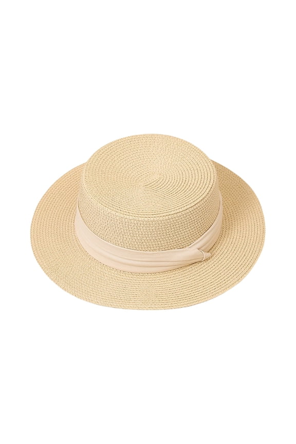 Large Women's Summer Straw Hat British Retro Style Beach Hat Sun Protection Breathable Wide Brim Jazz Soft Sun Hat for Hiking Travel Outings