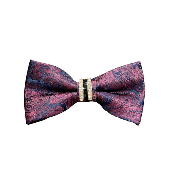 HUANLEDASH Men Bow Tie Formal Business Style Rhinestone Decor Exquisite Satin Bright Color Smooth Solid Color Party Banquet Wedding Groom Bow Clothes Accessories
