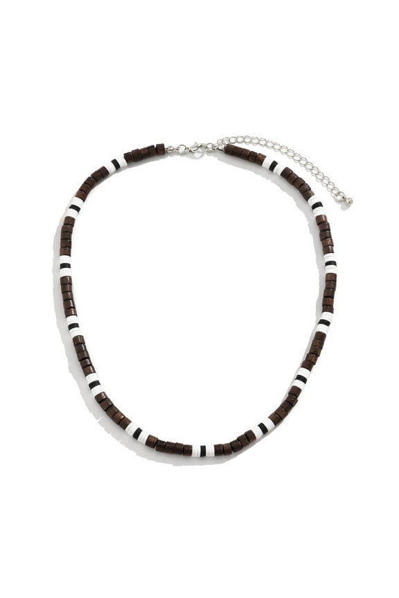 Men Necklace Beaded Elegant Polymer Clay Wooden Beads Splicing Casual Bohemia Clavicle Necklace Fashion Jewelry