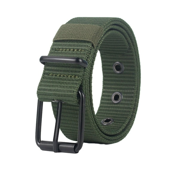 HUANLEDASH Men Webbing Belt Needle Buckle Nylon Belt with Adjustable Holes Extend Students Jeans Band Sports Strap