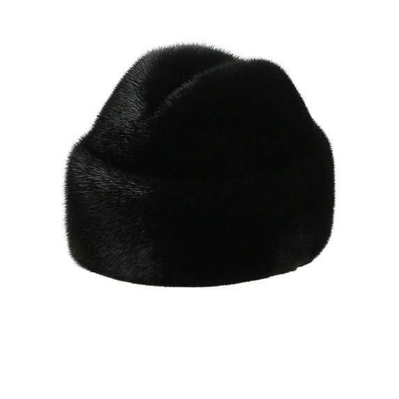 HUANLEDASH Men Winter Solid Color Imitation Fur Hat Thickened Warm Plush Hat Coldproof Windproof Outdoor Hat Fashion Accessories