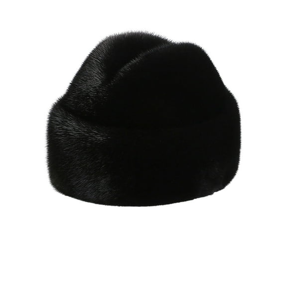 HUANLEDASH Men Winter Solid Color Imitation Fur Hat Thickened Warm Plush Hat Coldproof Windproof Outdoor Hat Fashion Accessories