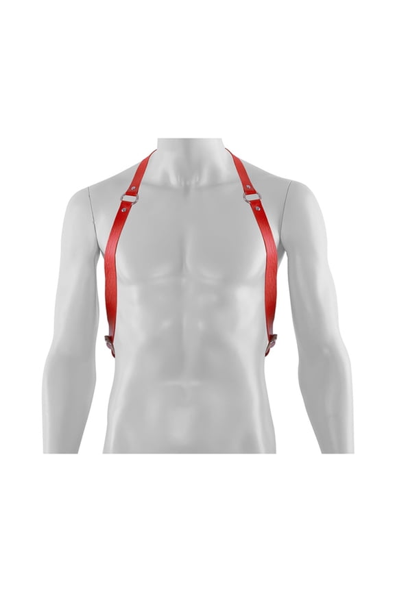 Men Women Punk Belt Punk Style Adjustable Faux Leather Harness with Buckled Straps Clothing Accessory