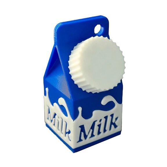 HUANLEDASH Milk Carton Pill Holder Mini Milk Carton Keychain Pill Storage Bottle for Lactose Intolerant Backpack Purse Handbag