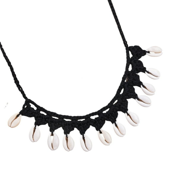 HUANLEDASH Natural Shell Necklace Ultralight All-Match Easy-wearing Handmade Crochet Shell Choker Collar Women Jewelry Accessories