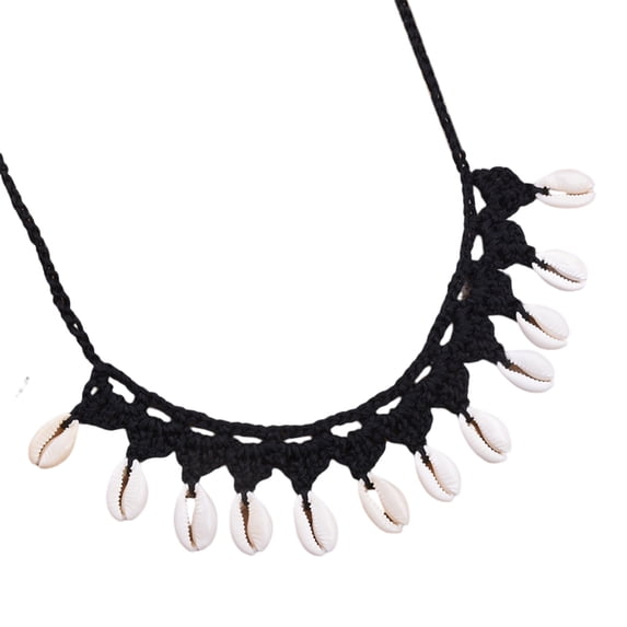 HUANLEDASH Natural Shell Necklace Ultralight All-Match Easy-wearing Handmade Crochet Shell Choker Collar Women Jewelry Accessories