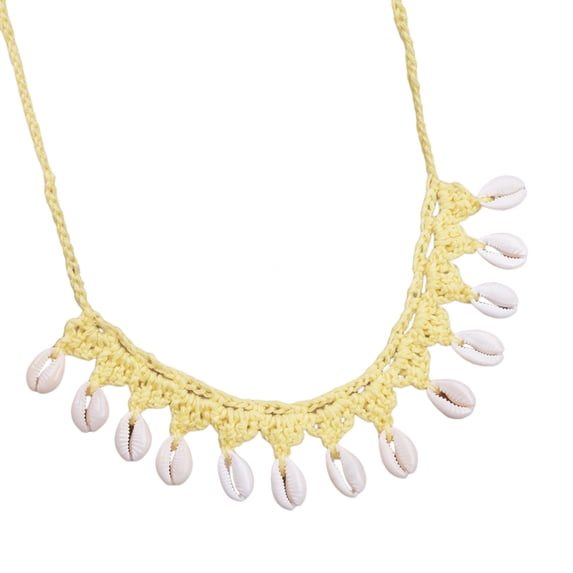 HUANLEDASH Natural Shell Necklace Ultralight All-Match Easy-wearing Handmade Crochet Shell Choker Collar Women Jewelry Accessories