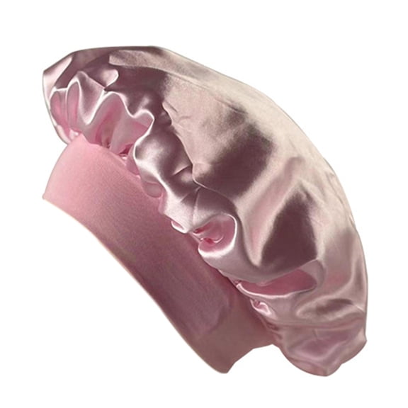 HUANLEDASH Nightcap with Elastic Wide Band Extra Large Sleeping Satin Bonnet Smooth High Density Women Braids Curly Night Hat Sleeping Cap for Home Salon