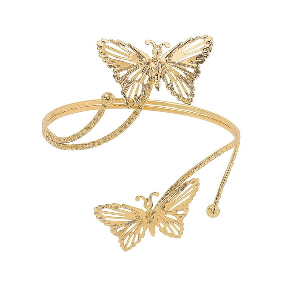 HUANLEDASH Open Arm Bracelet Adjustable Hollow Out Butterfly Shape Solid Color Flower Decor Anti-slip Lady Prom Party Cosplay Performance Jewelry