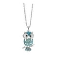 thumbnail image 1 of HUANLEDASH Owl Necklace Sweater Chain Faux Opal Rhinestone Decor Hollow Out Alloy Clothes Jewelry Dating Prom Party Garment Decoration Necklace, 1 of 1