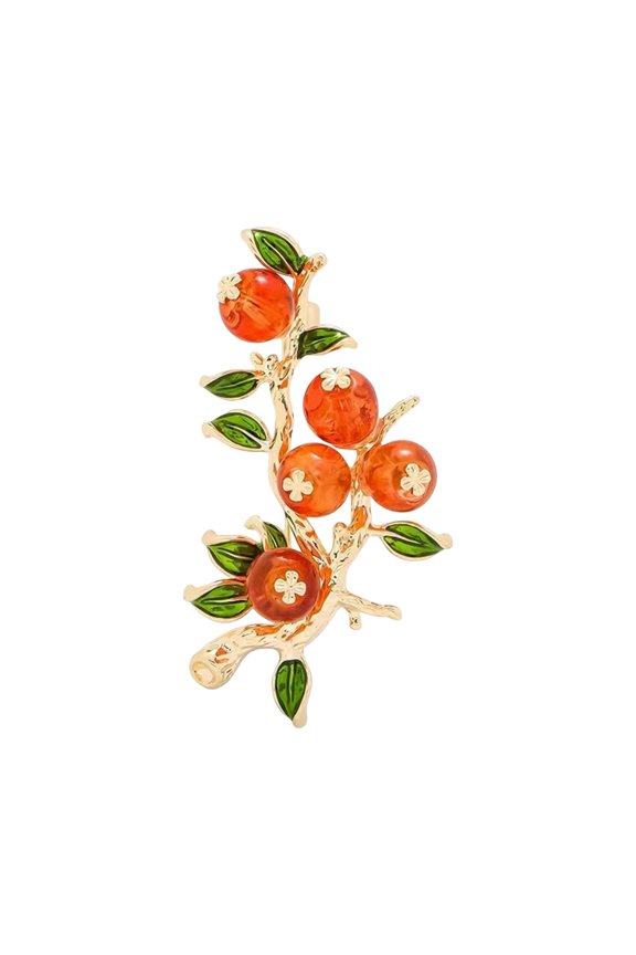 Persimmon Shape Brooch Pin Vivid Appearance Fine Craftsmanship Enamel Brooch Suit Lapel Pin Corsage Accessory