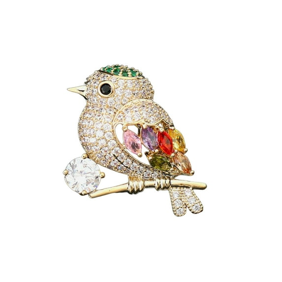 HUANLEDASH Plum Blossom Brooch Rhinestone Decor Bird Shape Formal Suit Coat Collar Hat Scarf Clothes Pin Prom Party Garment Jewelry