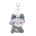 thumbnail image 1 of HUANLEDASH Plush Kitten Keychain Pendant Cartoon Cat Shape Keyring Charm Couple Bag Backpack Schoolbag Accessory, 1 of 1