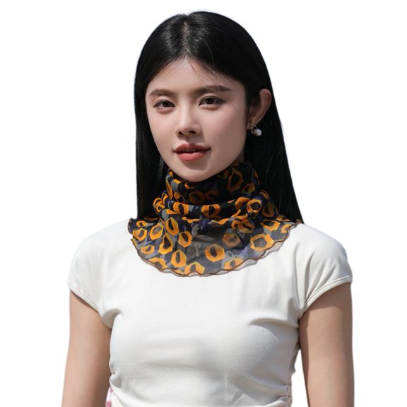 HUANLEDASH Printed Summer Neck Scarf Breathable Sun Protection Scarf Outdoor Sport Neck Tube Face Mask Multipurpose Scarf for Cycling Daily Use