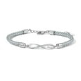 thumbnail image 1 of HUANLEDASH Romantic Mobius Ring Charm Bracelets for Couples - Luxury Silver Color Forever Love Rope Bracelet Set with Fine Spiral Texture, 1 of 1