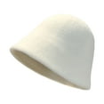 thumbnail image 1 of HUANLEDASH Round Dome Short Brim Thick Warm Bucket Hat Women Winter Knitting Wool Basin Hat Fashion Accessories, 1 of 1