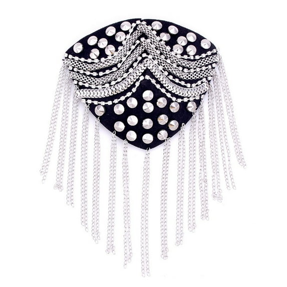 HUANLEDASH Shoulder Tassels Epaulet Chain Tassels Rivets DIY Clothes Decor Men Women Shoulder Board Badge Brooch Business Suit Accessories