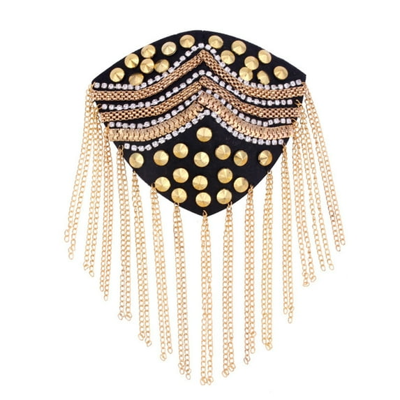 HUANLEDASH Shoulder Tassels Epaulet Chain Tassels Rivets DIY Clothes Decor Men Women Shoulder Board Badge Brooch Business Suit Accessories