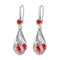 HUANLEDASH Silver Teardrop Earrings for Women Cubic Zirconia Drop Dangle Earrings Wedding Jewelry Accessory for Brides