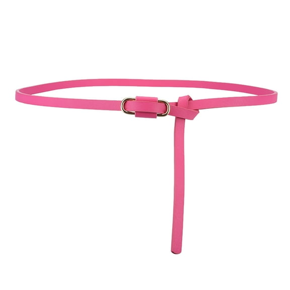 HUANLEDASH Simple Decorative Jeans Belt Adjustable Length Faux Leather Knotted Thin Waistband Jeans Suit Pants Belt