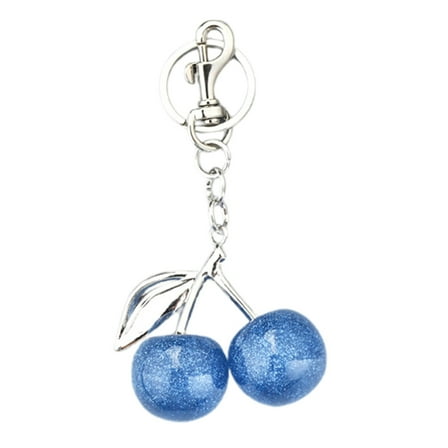 HUANLEDASH Sparkling Cherry Keychain Pendant Metal Cherry Bag Key Ring Charm Car Bag Handbag Purse Key Accessory