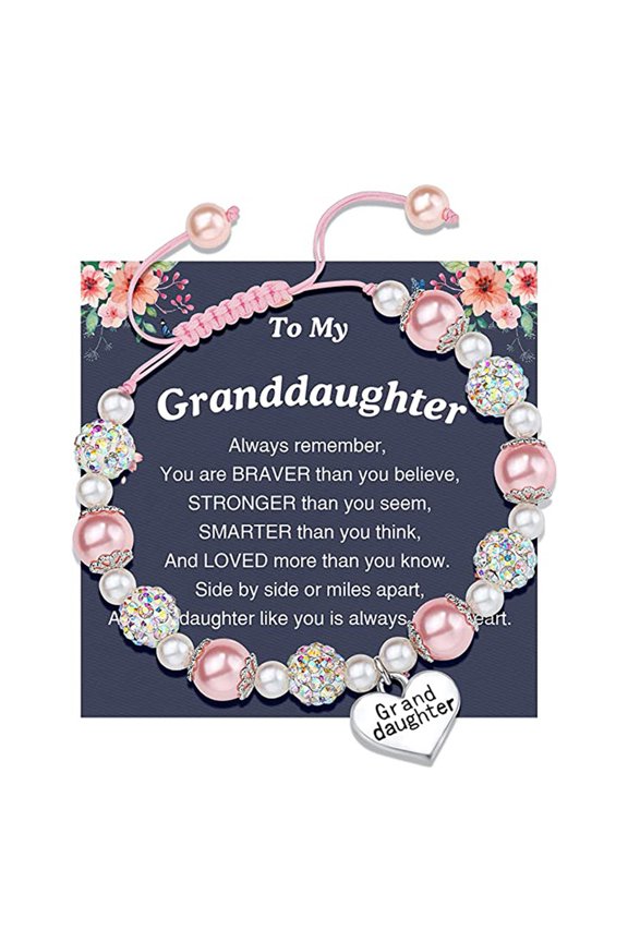 Sparkling Female Bracelet Touching Letter Contrast Color Faux Pearl Rhinestone Adjustable Bracelet Holiday Gift