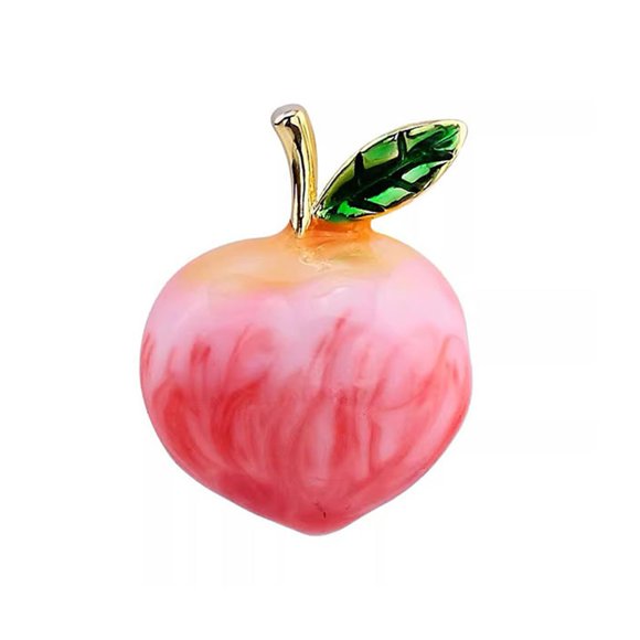 Stylish Peach Brooch Fashionable Anti-Glare Lapel Pin Anti-oxidation Jewelry Rust-proof Brooch for Sweaters Accessories