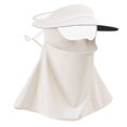 thumbnail image 1 of HUANLEDASH Summer Sun Hat with Face Guard Foldable Beach Hat Solid Color Ice Silk Sun Protection Breathable Quick-Drying Hat, 1 of 1