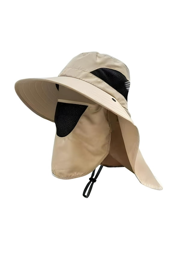 Summer UV Protection Sun Hat for Men Women Outdoor Visor Bucket Hat with Neck Flap And Face Guard Wide Brim Fisherman Hat for Fishing Camping Hiking