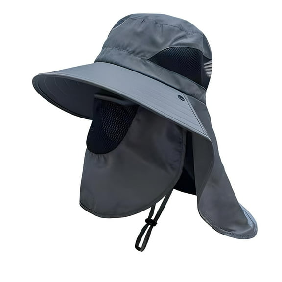 HUANLEDASH Summer UV Protection Sun Hat for Men Women Outdoor Visor Bucket Hat with Neck Flap And Face Guard Wide Brim Fisherman Hat for Fishing Camping Hiking