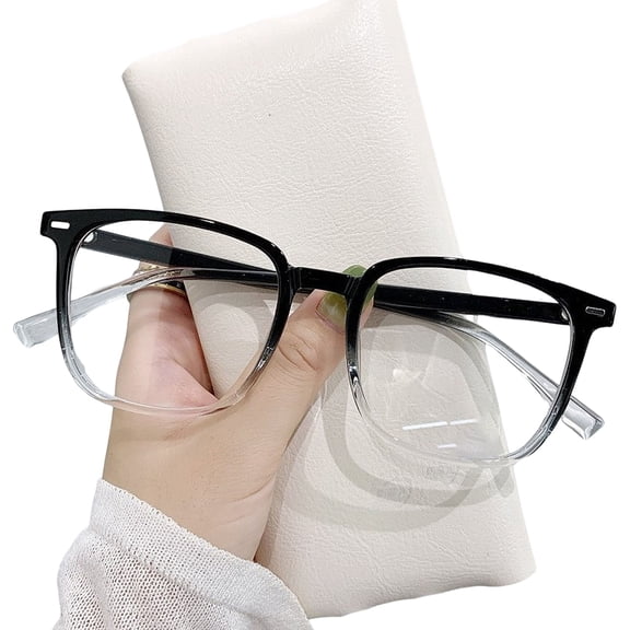 HUANLEDASH Unisex Blue Light Blocking Glasses Retro Large Frame Clear View Strong Hinge with Brim Eye Protection Clear Bluelight Glasses Spectacles Eyeglasses Eyewear