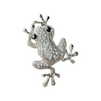 HUANLEDASH Unisex Brooch Frog Shape Alloy Rhinestone Decor Anti-slip Bag Coat Collar Hat Scarf Decoration Clothes Pin Party Prom Garment Jewelry