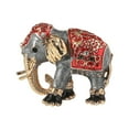 thumbnail image 1 of HUANLEDASH Unisex Brooch Rhinestone Decor Retro Oil-drip Enamel Elephant Shape Anti-slip Suit Coat Collar Hat Scarf Decoration Clothes Pin Party Prom Bride Wedding Garment Jewelry, 1 of 1