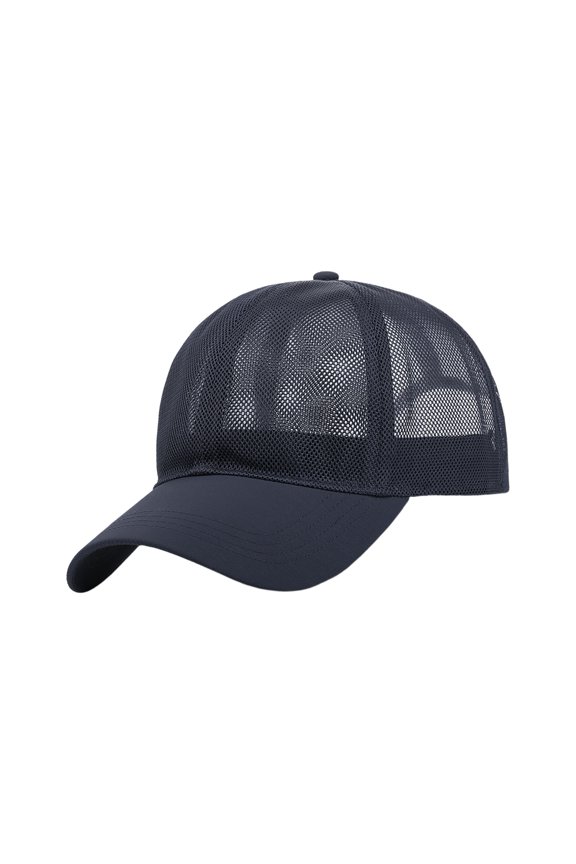 Unisex Summer Baseball Hat Hollow Mesh Good Breathability Quick-drying Long Brim Adjustable Circumference Solid Color Outdoor Travel Sport Cap
