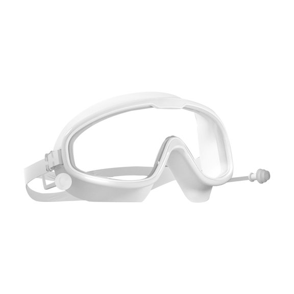 HUANLEDASH Unisex Swimming Goggles Clear Vision Leakproof Anti-fog Large Frame Elastic Strap Anti-slip One-piece Molding Less Compression with Ear Plugs Swimming Goggles