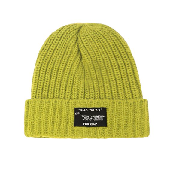 HUANLEDASH Unisex Winter Couple Knitted Hat Thickened Warm Anti-slip Windproof Solid Color High Elasticity Ear Protection Outdoor Cycling Skiing Beanie Headwear