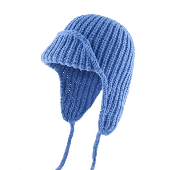 HUANLEDASH Unisex Winter Hat Knitted Thick Warm Windproof Solid Color Ear Protection Beanie Winter Outdoor Daily Bomber Cap Cycling Travel Headwear