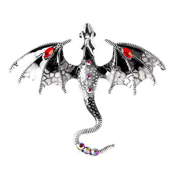 HUANLEDASH Vintage Oil-dripping Flying Dragon Brooch Rhinestone Cartoon Enamel Animal Shape Men Women Clothing Hat Bag Lapel Pin Fashion Jewelry Gift