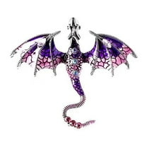 HUANLEDASH Vintage Oil-dripping Flying Dragon Brooch Rhinestone Cartoon Enamel Animal Shape Men Women Clothing Hat Bag Lapel Pin Fashion Jewelry Gift